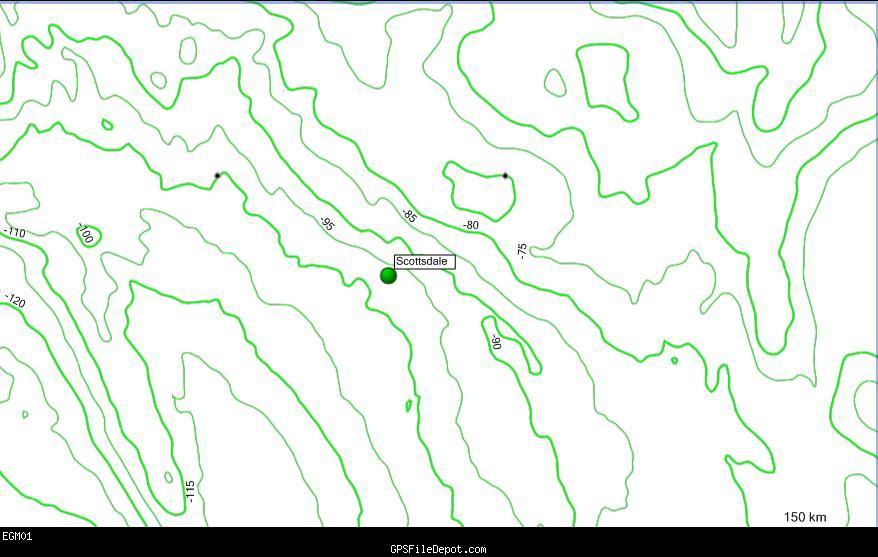 Combined free-air gravity anomaly contour map of the area from new and