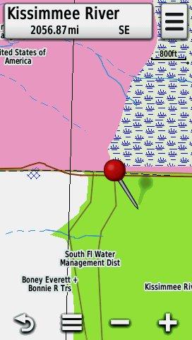 Screenshot showing public land data in teh HUNT Florida for Garmin Map