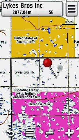 Screenshot showing private land data in the HUNT Florida for Garmin Map