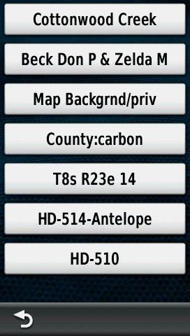 Screenshot of HUNT Montana for Garmin by onXmaps displayed on a Garmin Montana 600 GPS unit Screenshot of HUNT Montana for Garmin by onXmaps displayed on a Garmin Montana 600 GPS unit