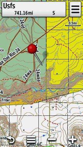 Screenshot of HUNT New Mexico by onXmaps displayed on a Garmin Montana 600 GPS Unit Screenshot of HUNT New Mexico by onXmaps displayed on a Garmin Montana 600 GPS Unit