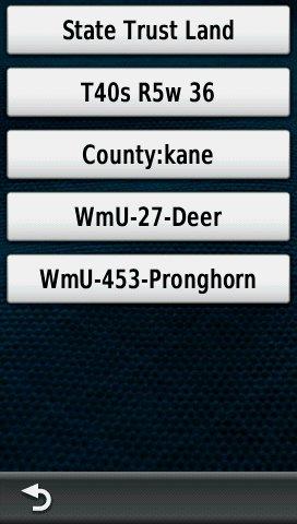 Screenshot of HUNT Utah for Garmin by onXmaps displayed on a Garmin Montana 600 GPS Unit Screenshot of HUNT Utah for Garmin by onXmaps displayed on a Garmin Montana 600 GPS Unit