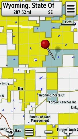 Screenshot of HUNT Wyoming by onXmaps displayed on a Garmin Montana 600 GPS Unit Screenshot of HUNT Wyoming by onXmaps displayed on a Garmin Montana 600 GPS Unit