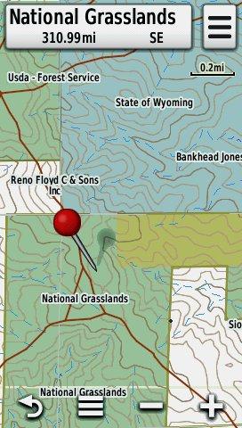 Screenshot of HUNT Wyoming by onXmaps displayed on a Garmin Montana 600 GPS Unit Screenshot of HUNT Wyoming by onXmaps displayed on a Garmin Montana 600 GPS Unit