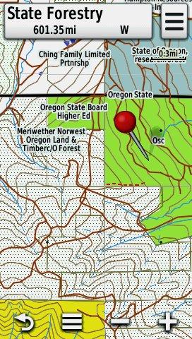 Screenshot of HUNT Oregon for Garmin by onXmaps displayed on a Garmin Montana 600 GPS Unit Screenshot of HUNT Oregon for Garmin by onXmaps displayed on a Garmin Montana 600 GPS Unit