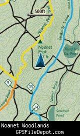 Noanet Woodlands Trail Map Massachusetts: Dover: Noanet Woodlands Garmin Compatible Map - Gpsfiledepot