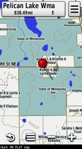 Screenshot of HUNT Minnesota for Garmin by onXmaps displayed on a Garmin Montana 600 GPS unit Screenshot of HUNT Minnesota for Garmin by onXmaps displayed on a Garmin Montana 600 GPS unit
