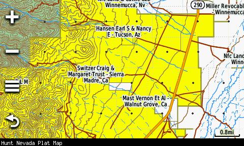 Screenshot of HUNT Nevada by onXmaps displayed on a Garmin Montana 600 GPS unit Screenshot of HUNT Nevada by onXmaps displayed on a Garmin Montana 600 GPS unit